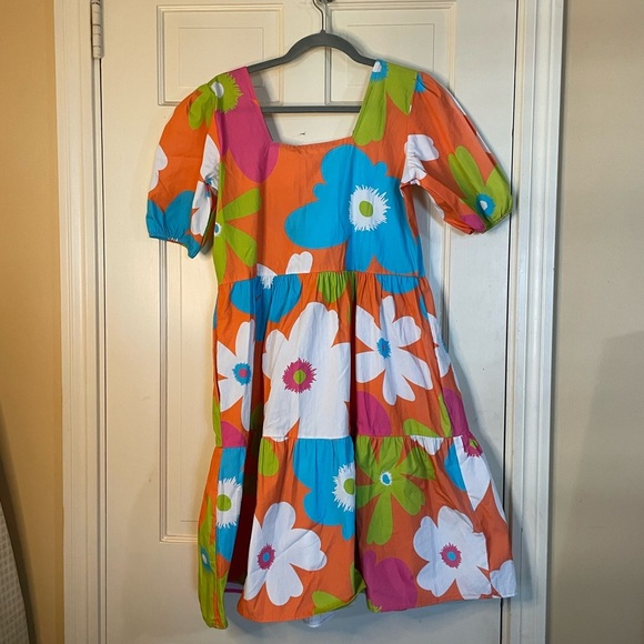 Maude Vivante Floral Aria Dress Tiered Ruffle Short Sleeve Colorful Small NWT - Picture 6 of 7